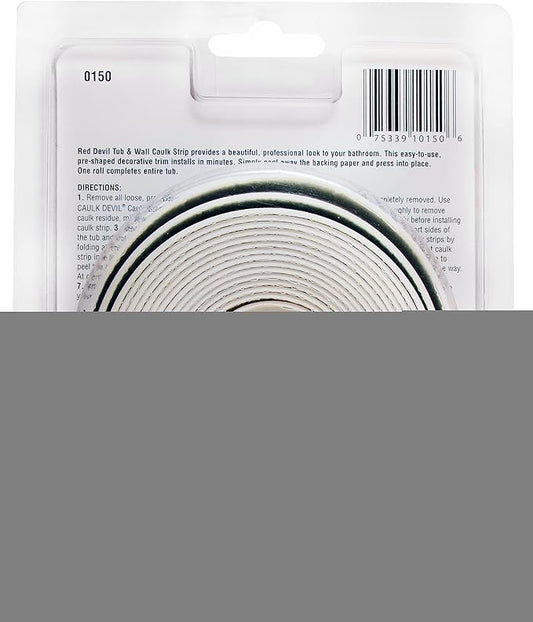 Red Devil 0150 Tub & Wall Caulk Strip (Medium) 7/8" x 11', White