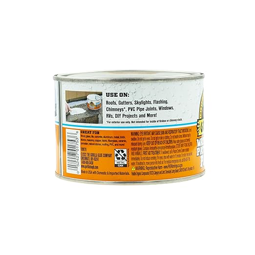 Gorilla Waterproof Patch & Seal Rubberized Sealant Paste; White; 1lb Can (Pack of 1)