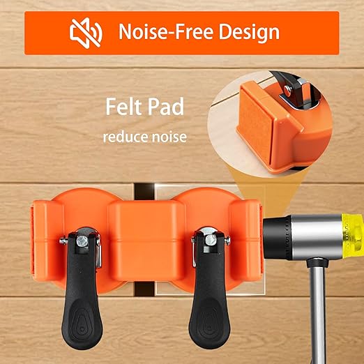 Dual Suction Cup Floor Gap Fix Tool - 15° Angled Double-Sided Strike Laminate Flooring Repair Kit with 10 Pads, Heavy Duty Plank Puller for Hardwood Vinyl Floor Installation Tool