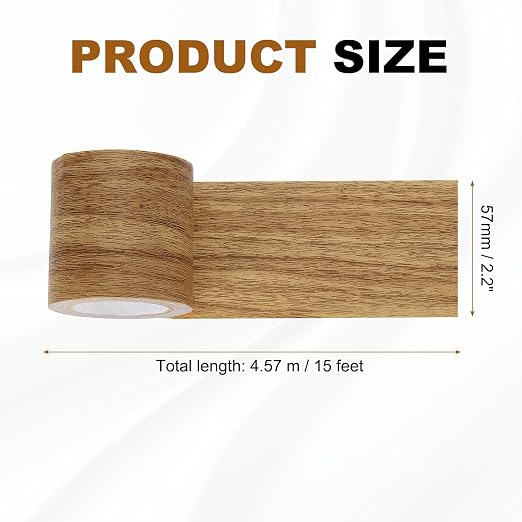 uxcell Wood Grain Repair Tape, 2.2" x 15ft Self Adhesive Wood Grain Colored Duct Tape Waterproof Repair Patch for Furniture Floor Scratch Fix, Baseboards, DIY Decor, Brown Pine
