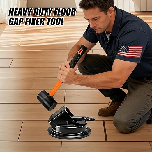 Heavy Duty Gap Fixer Tool for Laminate Flooring - Laminate Floor Gap Repair Tool with Heavy-Duty Floor Suction Cup and Rubber Hammer,for Laminate and Vinyl Flooring