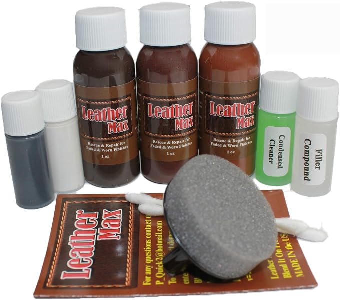 Furniture Blend It On Complete Leather Refinish and Repair Kit/Now with 3 Color Shades to Blend with/Leather & Vinyl Restorer (Earth Brown)