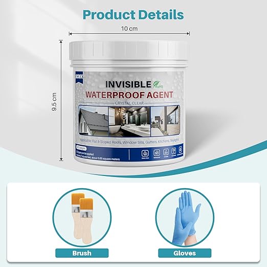 18oz Clear Waterproof Sealant Coating, Polyurethane Leak Repair Agent for Roofs, Bathrooms, Kitchens, Patios, Walls, Indoor and Outdoor Applications