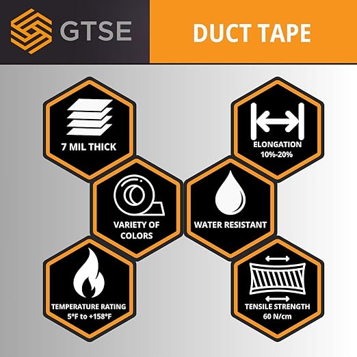 GTSE Wide Duct Tape, Red, 4 Inches x 55 Yards (164 ft), Heavy Duty, Waterproof Repair Tape for Indoor or Outdoor Use, 12 Rolls