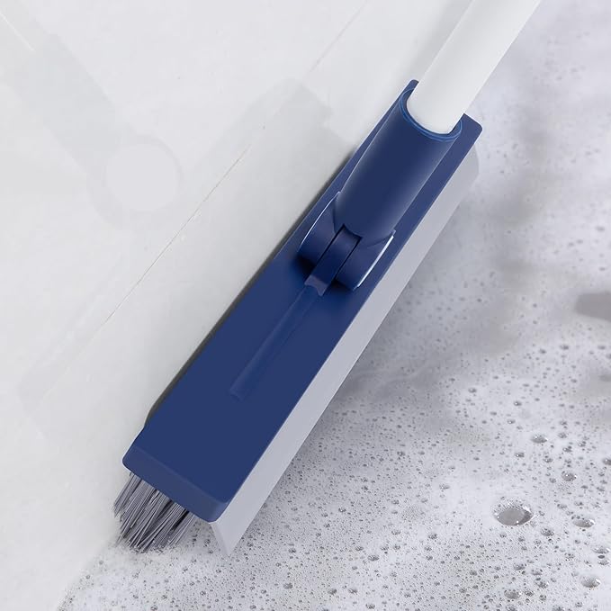 IVYROLL Grout Brush with Long Handle, Grout Cleaner Brush for Tile Floors, Stiff Bristles for Crevice, Tile Line, Shower, Kitchen, Bathroom