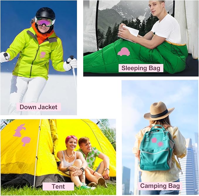 Self-Adhesive Nylon Patches Tent Repair Kit – Outdoor Gear Tenacious Repair Tape, Waterproof Fabric Patches for Clothes, Tent, Down Jacket, Backpack (45pcs, Pink