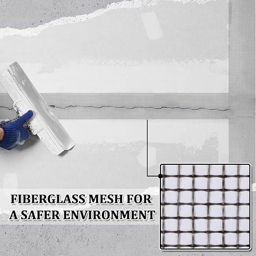 250 ft x 4 Inch Cement Board Joint Tape Self Adhesive Durable Gray Fiberglass Mesh Drywall Mesh Repair Tape for Cement Board Joints Repairing, Sealing and Strengthening