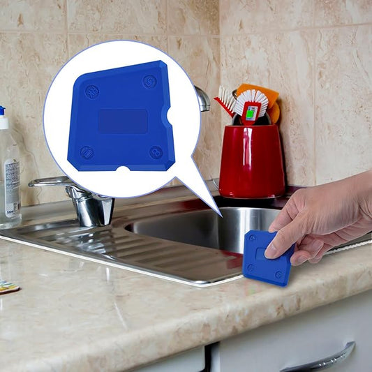 HOTOP 4 Pcs Silicone Caulking Tool Set Silicone Sealant Grout Finishing Tool with Multi Edges for Kitchen Bathroom Floor Sealant Sealing Blue Caulk Tools Kit