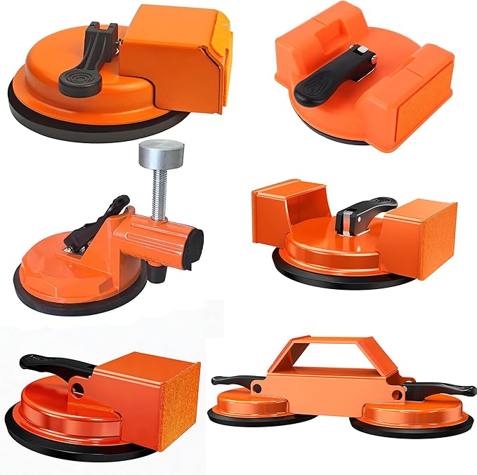 Floor Gap Fixer Tool, Upgraded Heavy Duty Laminate Floor Suction Cup Gap Repair Tool, Over 152 Pounds Load Capacity, Flooring Gap Tool for Vinyl & Wood Floor Repair, Orange, Model 5D