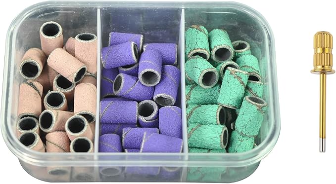 75Pcs Sanding Drums Kit, 80 120 180 Grit Sanding Bands Mini Drum Sander Sleeves with 3/32-Inch Shank Drum Sanding Mandrels for Drill Dog Nail Grinder