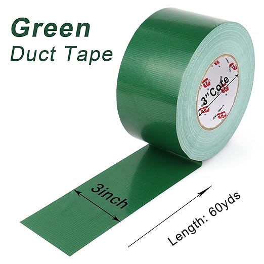 BOMEI PACK 3 Inch Green Duct Tape Waterproof,Heavy Duty,3 Inch x 60 Yards,9 Mil Industrial Grade Green Duct,No Residue,Strong,Flexible and All Weather,Professional for Indoor & Outdoor Use