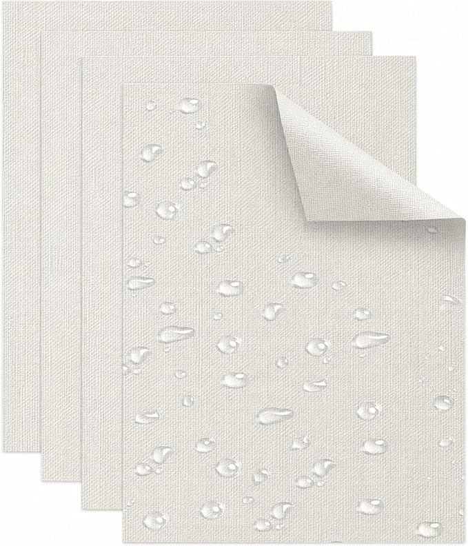 Canvas Repair Patches, Heavy Duty Waterproof Self-Adhesive Fabric Repair Tape for Tent, Sofa, Boat Covers, Chairs, Awning & Camping Outdoor Gear, 7.87"x5.9", White