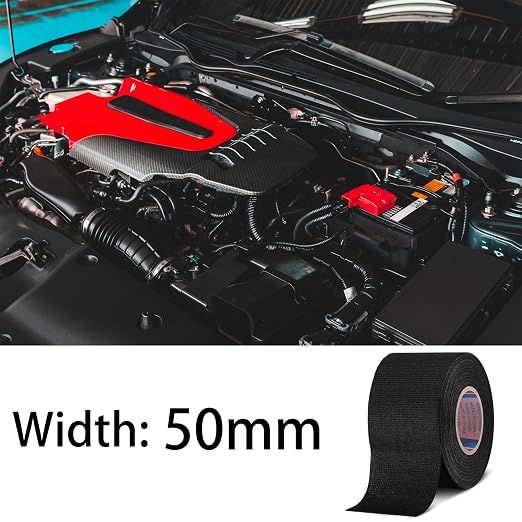 Outus Wire Harness Cloth Electrical Tape Wire Loom Harness Automotive Heat Proof Cloth Tape for Automotive Electrical Wrap Protection Insulation Cable Fixed(1 Roll,2 Inch X 49.2 ft)