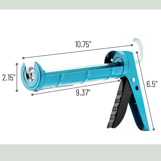 Bates- Caulking Silicone Gun, 10:1 Thrust Ratio, Hand Caulking Guns, No Drip