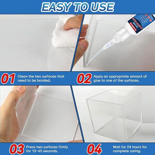 Plastic Glue 30 g, Super Glue for Plastic, Strong Clear Adhesive for Miniatures, Model, PLA, 3D Printing, Acrylic, PVC, Waterproof, Heat-Resistant(Clear, 30 Grams * 1 Pack, Plastic Glue)