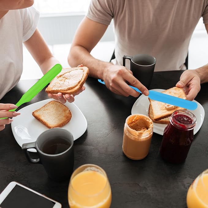 3pcs Silicone Jar Spatula Heat Resistant Kitchen Spatulas with Long Handle, Jam Spreader Cake Cream Butter Spatulas Mixing Batter Scraper for Jars Baking Cake Icing(Blue&Red&Green)