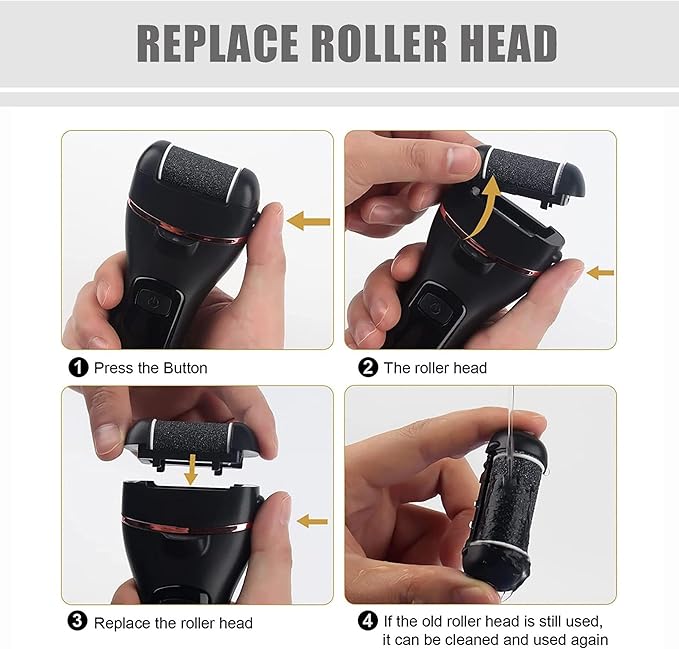 12 Pack Replacement Refill Rollers for Electric Foot File Callus Remover Pedicure Kit Tools Grinding Roller Head for Hard Callus and Tough Dead Skin (12pcs Heavy Coarse)