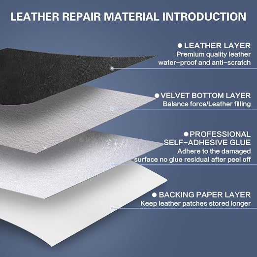 Self Adhesive Leather Repair Patch Kit, 31.4 in x 16 in Large Vinyl Leather Repair Tape for Furniture, Car Seat, Couch, Sofa, Chair Retro Black