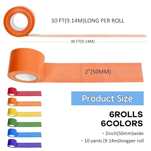 Rainbow Colored Duct Tape,10yard x 2inch Heavy Duty Rainbow Waterproof Colored Tape, Waterproof & Tear-Resistant for Crafts, Repairs, DIY Projects, Home & Outdoor Use