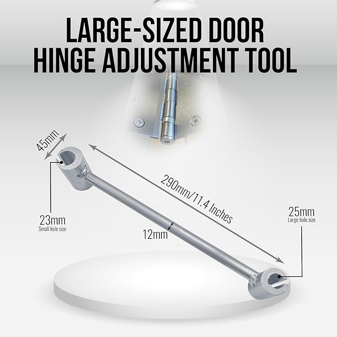 Door Hinge Gap Adjustment Wrench Tool - Universal Door Hinges Bender Adjuster & Spanner for Residential Commercial Doors - Gap & Hinge Hole Adjusting Repair Tool (8mm - 19mm)