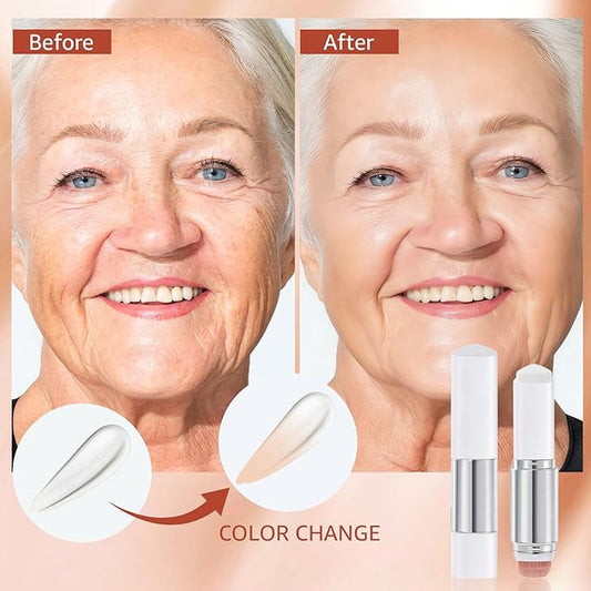 Blanc Cover Cream Stick - Color Changing Foundation Full Coverage Moisturizing Dewy Finish, White Concealer Stick with Built-in Brush, Tattoo Cover up Makeup Waterproof Foundation Makeup (Natural)