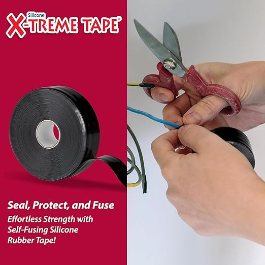 X-Treme Tape MOCAP Heavy Duty Electrical Tape, Self-Fusing Silicone Rubber, Waterproof & Insulating Flexible Tape, Electrical for Hose, Automotive, Outdoor & Repairs - 1 Inch x 36 Ft Roll - Black