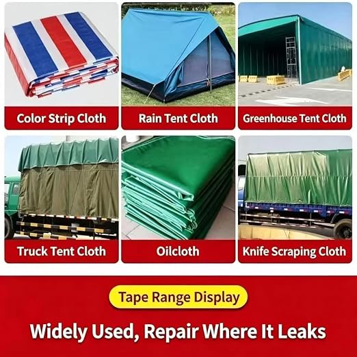 Heavy duty waterproof repair tape, 4 inches * 32 feet, suitable for repairing canvas, tents, camping awnings, leather products, boat covers, waterproof cloth, umbrellas, outdoor fabrics, UV protection