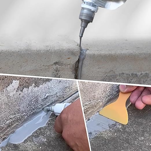 Concrete Crack Filler, 17.63Floz High Elasticity Liquid Cement Crack Filler, Self-Leveling Waterproof Repair Sealant for Driveway, Walkway, Patio, Hole, Indoor & Outdoor -Quick Drying, Permanent Fix