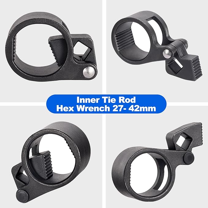 Toolwiz Universal Inner Tie Rod Hex Wrench Repair Removal Tools 27-42mm for Car Truck Vehicle Motorcycle, Inner Tie Rod Removal Tool Compatible with Mercedes Benz, BMW, Toyota, Honda, Ford