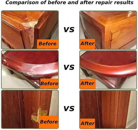 Wood Filler Putty - 9.87 oz, Walnut, Stainable & Paintable Repair Kit for Furniture, Quickly Fix Cracks, Chips, Nail Holes & Defects in Wood Floors & Cabinets - Easy Sanding