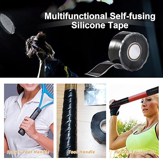 SIKEDEPRO Seal Self Fusing Silicone Tape, 2 Rolls 1inx10' Weatherproof Pipe Repair Tape, Heavy Duty and Leak Proof Rubber Pipe Tape,Flex Seal Tape for Emergency Pipeline Repair/Cable Bandage/(Black)