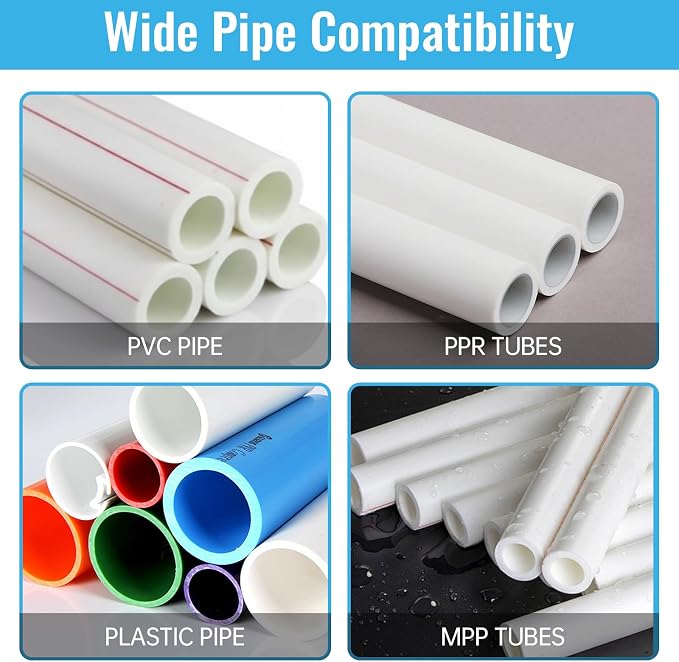 3PCS Integrated Internal & External Pipe Threader Tool for Electric Drill, NPT Thread Maker 1/2", 3/4", 1" with 2 Rolls PTFE Tape, PVC Plastic Pipe Threading Kit for Plumbing and Home Repairs