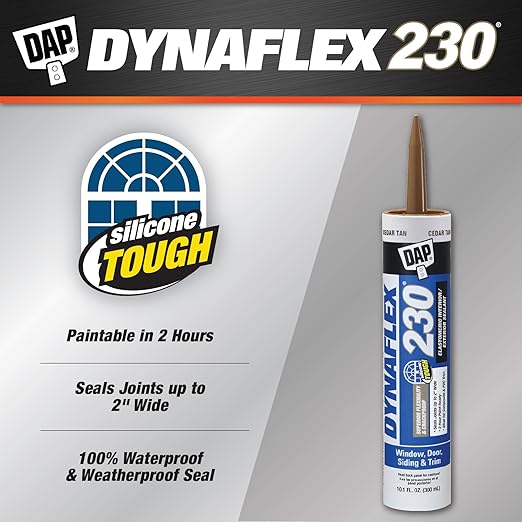 DAP Dynaflex 230 Premium Elastomeric Sealant, Cedar Tan, 10.1 Oz (7079818412)