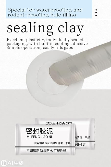 Waterproof Sealant Mastic for Drains & Pipes, Strong Adhesive Repair Sealing Clay for Leaks, Quick Wall Mending Mud Filler for Holes, Cracks, Gaps – Indoor & Outdoor Use (3 PCS)