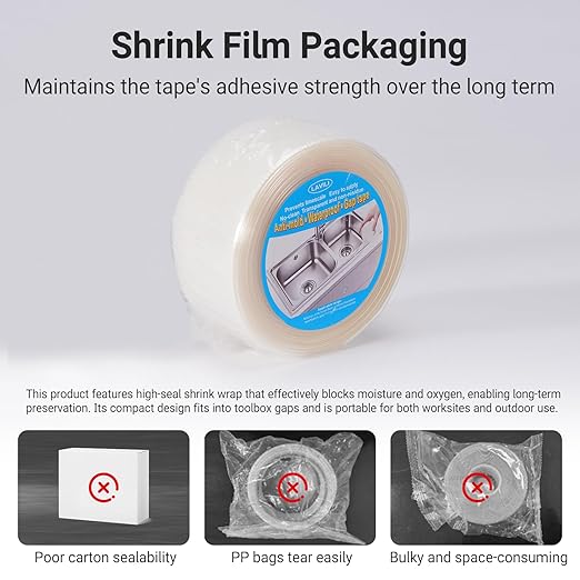 Caulk Tape Waterproof Self Adhesive, Kitchen Tape, LAVILI Toilet Sealer Around Toilet Base Waterproof Sealant Strip for Kitchen Countertop, Bathroom, Toilet, (Clear 3.7cm x 10.1Ft)