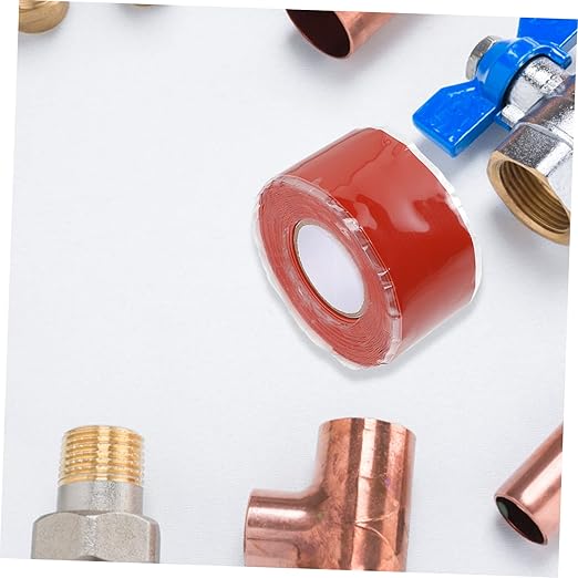 VALICLUD Pipe Sealing Tape Self Adhesive Silicone Rubber Flexible Sealant for Plumbing Repairs Stop Leaks Resistant to Compression and Weathering Red