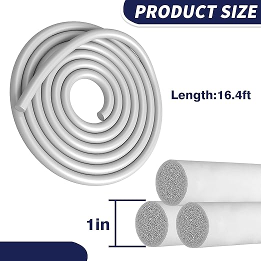 DGSL Backer Rod 1 Inch, Caulk Saver for Gaps and Joint Concrete Filling, EPDM Rubber Backer Rod Joint Filler for Driveway and Wall Cracks (16.4 Ft Length)