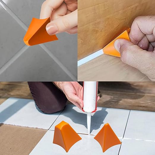 4PCS Silicone Seam Tools Set, 3/6/10/16mm Caulk Applicator Sealant Finishing Tools, Caulk Smoothing Tool, Reusable Finger Caulking Tool for Bathroom, Kitchen, Joint