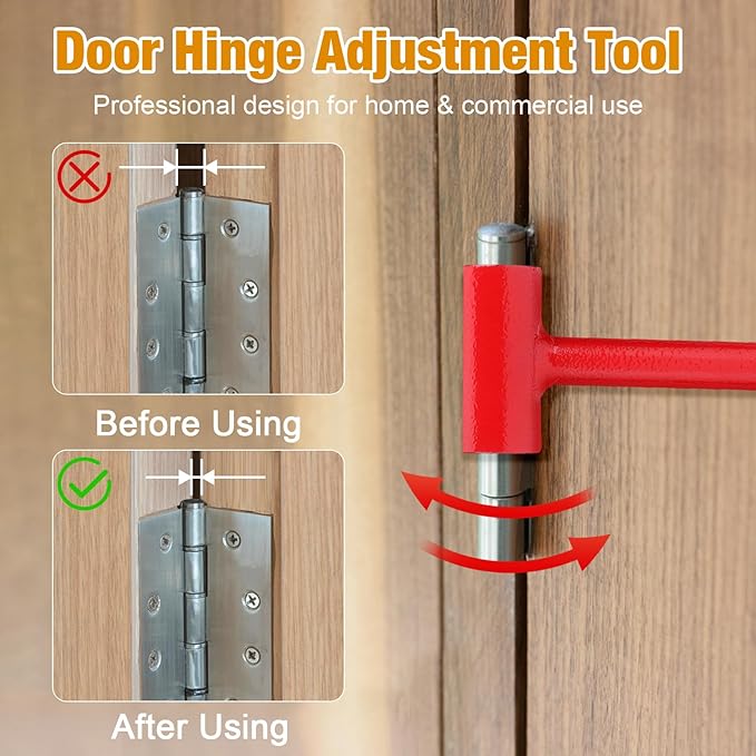 ASIEIT 4-Piece Door Hinge Adjustment Tool, Hinges Gap Adjusting Wrench, Universal Door Hinges Adjuster, Door Hinge Repair Tool, 0.55-0.98 Inch, for Round Bolt Standard Gauge, Repair, Home