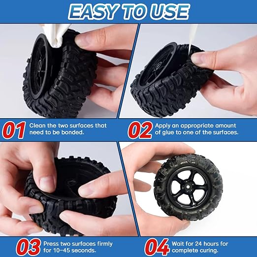 Rubber Glue 30 g, Super Glue for Rubber, Clear Instant Adhesive for Tire, Shoes, Belt, Soles, Hose, Mat & Neoprene Repair and More, Waterproof, Heat-Resistant (Clear, 30 Grams * 1 Pack, Rubber Glue)