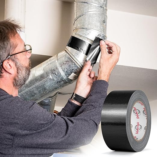 Professional Heavy-Duty Duct Tape 2 Inches x 30 Yards, Waterproof Cloth Gaffer Tape for Indoor/Outdoor Use, Repairs, Bundling, Sealing & DIY, 1 Roll - Black