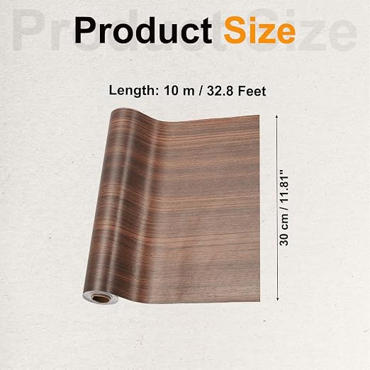 PATIKIL Wood Grain Tape 12" x 32 ft, Self-Adhesive Wood Texture Repair Tape Realistic Wooden Effect Patch for Furniture Cabinets Floor Walls, Ebony