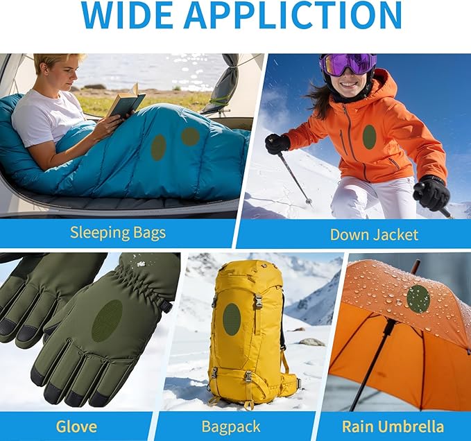 Waterproof Nylon Fabric Repair Tape Tent Repair Kit, 4pcs Outdoor Gear Tenacious Fix Tape, Self-Adhesive Fabric Patches for Clothes, Down Puffer Jacket, Tent, Sleeping Bag, Backpack, Dark ArmyGreen