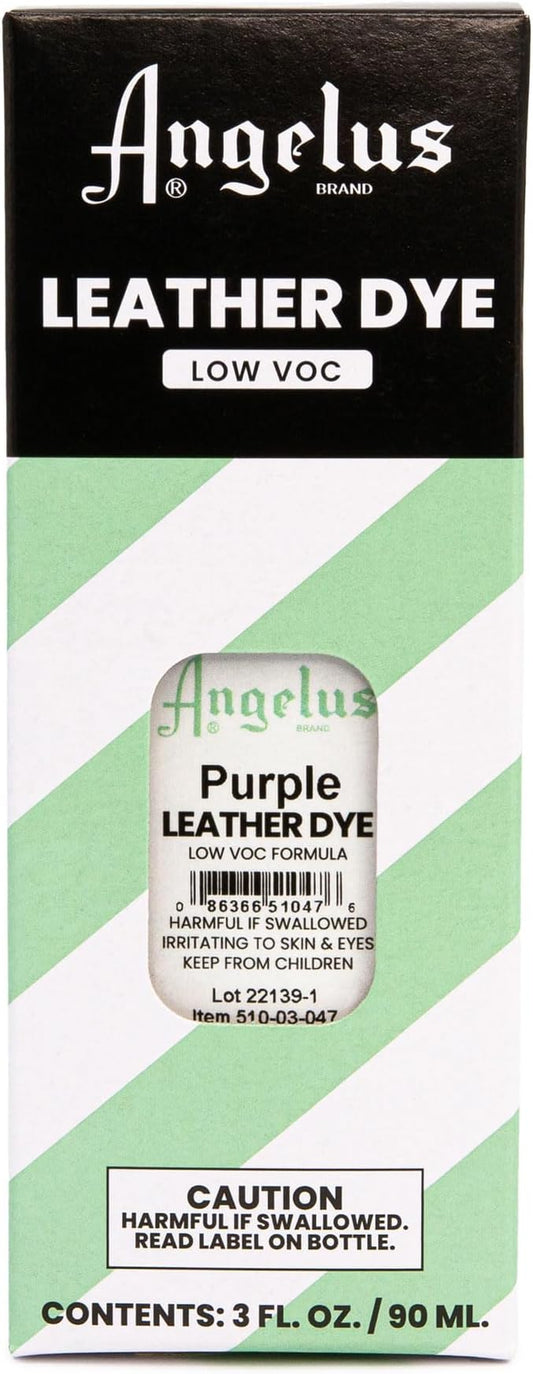 Angelus Leather Dye - Flexible Leather Dye for Shoes, Boots, Bags, Crafts, Furniture, & More 3oz, Dauber Included (Purple)