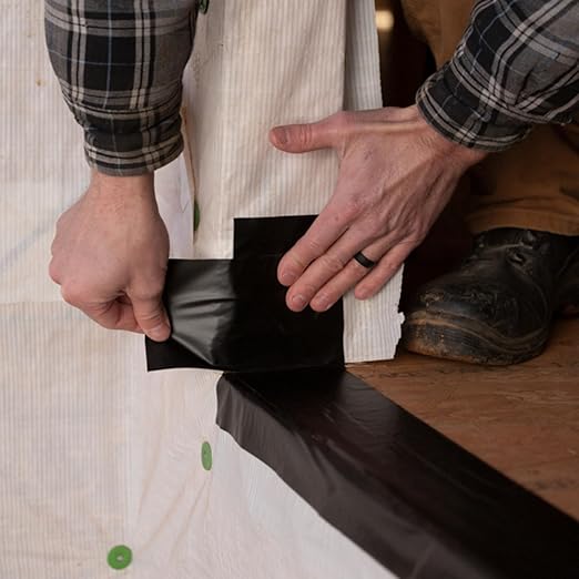 FrogTape Pro Grade Flashing and Waterproofing Tape, 12 Inch Width - 50 Foot Roll, All Weather & UV Resistant Flashing Tape with Advanced Acrylic Adhesive - 10 mils - Black