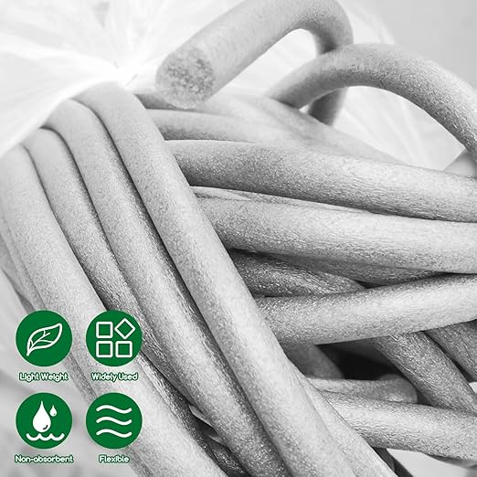 Foam Backer Rod for Gaps Concrete Crack Filler Joints Foam Gap Filler Caulk Saver Backing Rod Concrete Filler Rope (Grey, 1/2 Inch X 10 Feet)