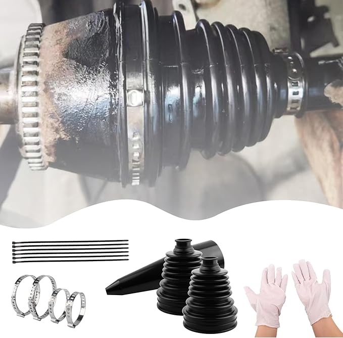 2PCS CV Boot Repair Kit with 4 Stainless Steel Clamps, 6 Cable Ties, Expander Tool and gloves, Universal Silicone CV Joint Boot, Fits Waterproof Dustproof Protection Axle for Most Cars/Trucks/SUVs