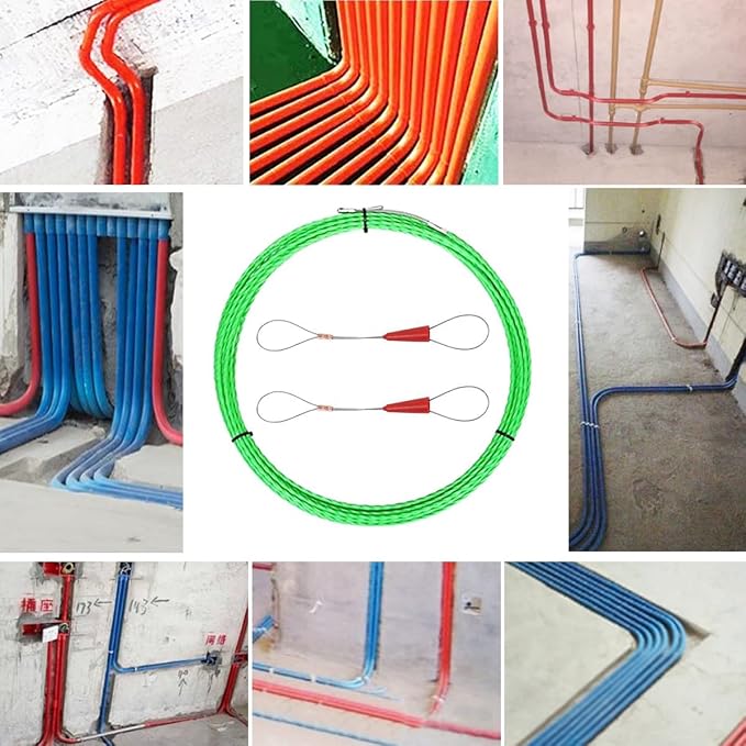 15M Fish Tape Cable Puller Wire Puller Pulling Fish Tape Puller Through Wall Wire Threader Fish