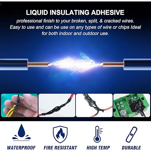 125ml Liquid Electrical Tape, Waterproof Liquid Rubber Insulation Coating, Fast-Drying Flexible Wire Repair Sealant, Plastic Dip Alternative for Indoor/Outdoor Electrical Connections & Cables