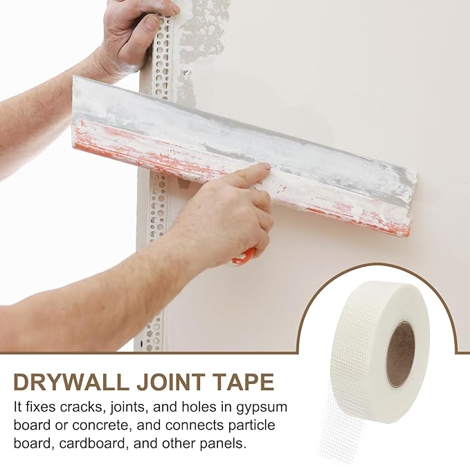 PATIKIL Drywall Repair Mesh Tape, 2 inch x 328 ft Fiberglass Repair Patch Self-Adhesive Dry Wall Joint Tape 8 Mesh Wall Hole Crack and Seam Patch, White
